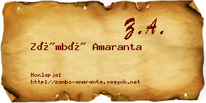 Zámbó Amaranta névjegykártya
